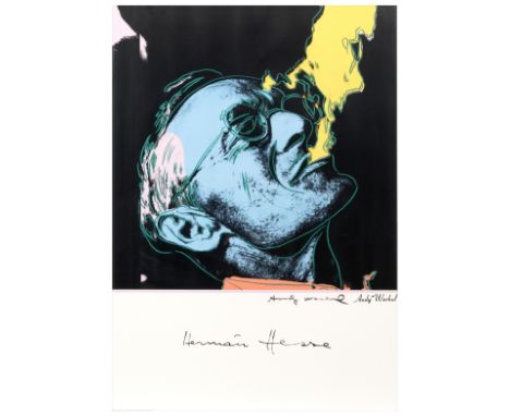 Andy Warhol (1928 Pittsburgh - 1987 New York) (F)'Hermann Hesse', Farboffsetlithografie auf Papier, 1986, 59 cm x 59 cm Platt