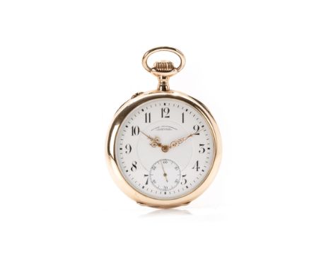 Deutsche Uhrenfabrikation A. Lange &amp; Söhne TaschenuhrDeutschland, Handaufzug, 3/4 Platinenwerk, goldener Anker und Ankerr
