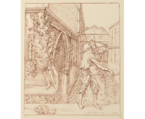 Werner Tübke (1929 Schönebeck - 2004 Leipzig) (F)Traum Venedig, Lithografie auf Papier, 35 cm x 30 cm Darstellungsmaß, signie
