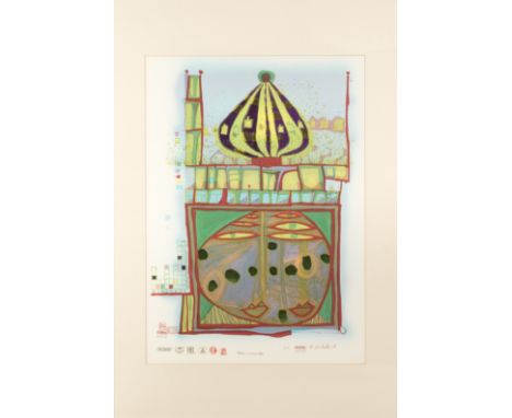 Friedensreich Hundertwasser (1928 Wien - 2000 Brisbane) (F)'Homo humus come va 10001 nights', Farbserigrafie mit Metallprägun