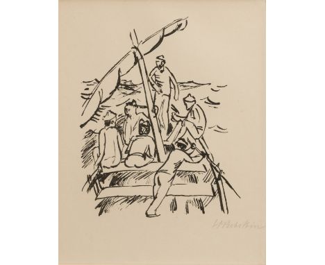 Hermann Max Pechstein (1881 Zwickau - 1955 Berlin) (F)Blatt 10 aus der Serie 'Reisebilder. Italien - Südsee', Lithografie auf