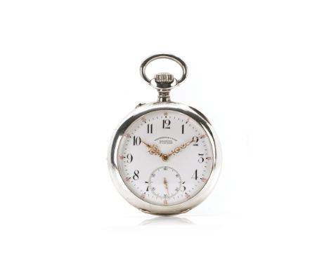 Union Glashütte Taschenuhr Lépine mit UhrenketteDeutschland, um 1918-1920, Handaufzug, vergoldetes 3/4 Platinenwerk mit golde
