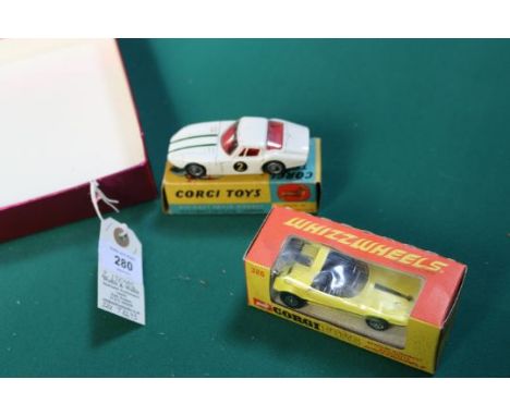 2 Corgi toys. No.386 Whizzwheels Bertone Runabout Barchetta, finished in yellow with black interior, boxed with very minor we
