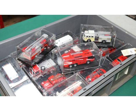 30  model fire engines by Del Prado. They are in various scales, and liveries. Lot includes 1:57 scale 1964  Zil-431410 Kazak