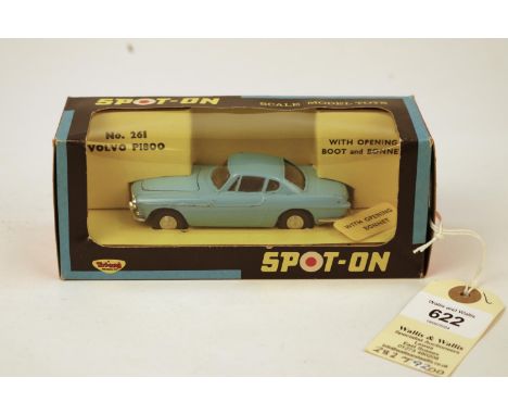 SPOT-ON by Tri-ang No.261 Volvo P.1800. In light blue with dark grey interior. Example with opening bonnet. Boxed, minor wear