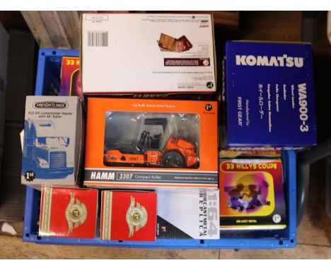 20 First Gear American Trucks, Cars, Heavy Plant etc. Various Scales. Kenworth 4-Axle Heavy Duty Recovery Truck, Miller Indus