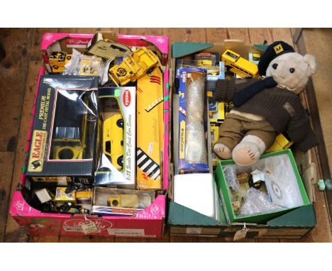 A quantity of AA related models and toys. 2x 1:18- Eagle Collectibles Land Rover Series III 109. Plus a Kyosho Mini Van, with