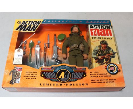 Action man 30th anniversary collectors edition set 1966-1996 containing the first issue action man that was produced in 1966.