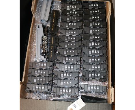 A quantity of HO gauge model railway. A New York Central semi streamlined 4-6-4 tender locomotive, 5445, in grey livery with 