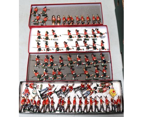 Britains etc Scottish soldier Regiments. 35 charging with rifles, bayonets fixed, includes, Argyll &amp; Sutherland Highlande