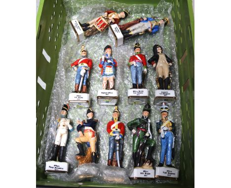 11 Alfretto by Maruri ceramic soldiers. Officer Life Guards 1815. Officer Light Dragoons 1815. Field Officer Voltigeurs 1815.