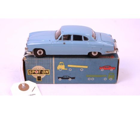 SPOT-ON by Tri-ang. No.218 Jaguar MK 10 in light blue with blue interior and driver, model has front wheel steering and openi