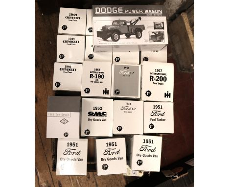 20 First Gear American Trucks. 1951 Ford F-6 Fuel Tanker, Richfield. 3x 1951 Ford F-6 Dry Goods Van, all Union Miniere. 2x 19