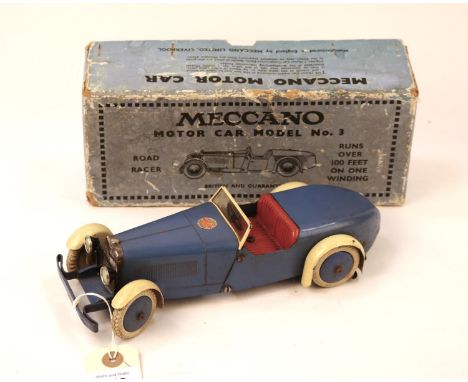 A rare 1930's Meccano Motor Car Model No.3. (Compatible with No.1 motorcar constructor parts). An example made as an open 2 s