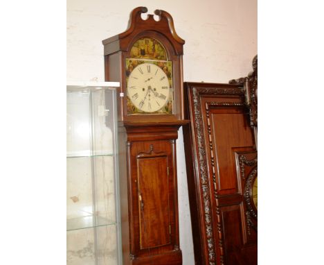7FT MAHOGANY CASED GRANDFATHER CLOCK     