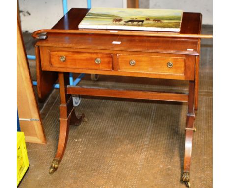 MAHOGANY DROP LEAF SOFA STYLE TABLE     