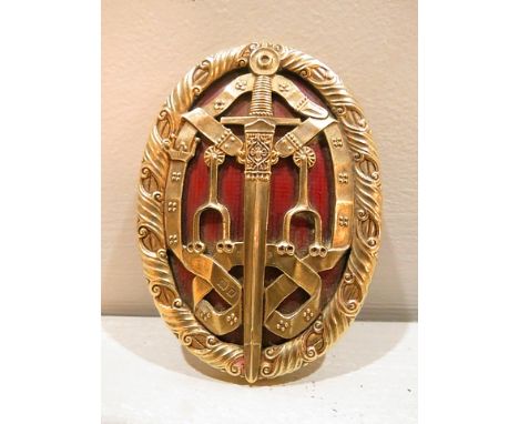 A Knights Bachelors' Badge, first type in silver gilt and enamel, hallmarked London 1926, 76mm x 55mm  Catalogue note: The Kn