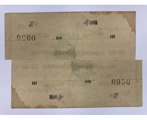 Banknotes, German East Africa, Deutsch-Ostafrikanische Bank, one rupie, 1 July 1917, Serie EP, no. 0950, Stelling-Kirst signa