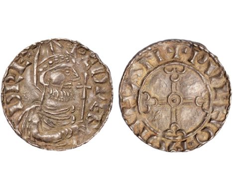 British Coins, Edward the Confessor, penny, pointed helmet type (1053-1056), Northampton, Wulfnoth, helmeted bust r. holding 