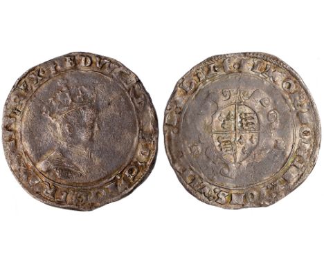 British Coins, Edward VI, second period, shilling, 1549, Canterbury, mm. t, crowned bust r., rev. garnished, oval shield of a