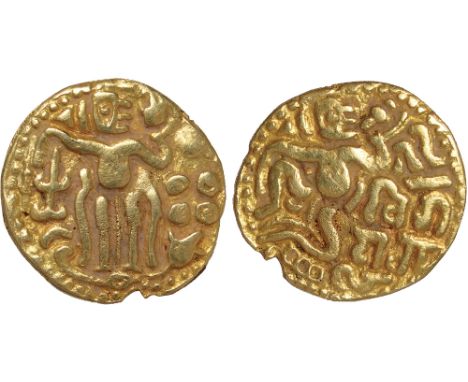 Foreign Coins and Medals, Sri Lanka (Ceylon), Vijaya Bahu I (1055-1110), gold kahavanu, king seated r., name below arm, rev. 