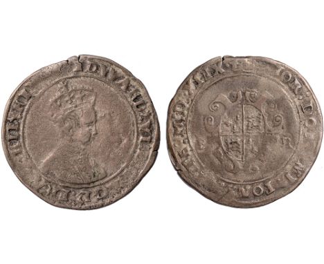 British Coins, Edward VI, second period, shilling, 1549, Canterbury, mm. t, crowned bust r., rev. garnished, oval shield of a