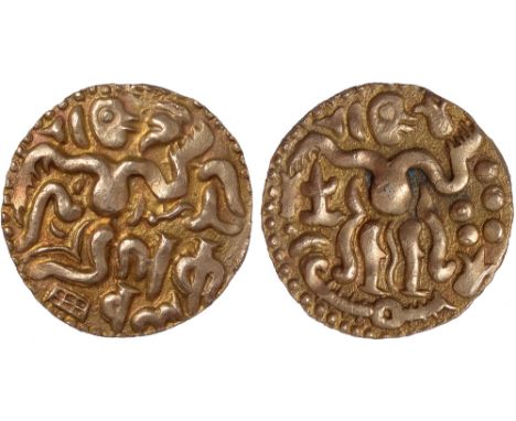 Foreign Coins and Medals, Sri Lanka (Ceylon), anonymous, gold kahavanu, 10th-11th centuries, type IIIc, king seated r., The f