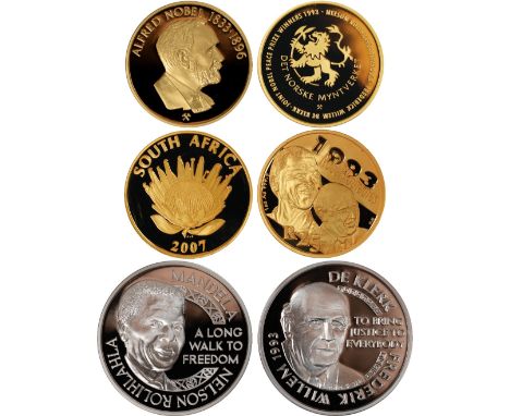 Foreign Coins and Medals, South Africa/Norway, The Nobel Peace Prize Winners, 1993, Prestige Nobel proof set comprising: Sout