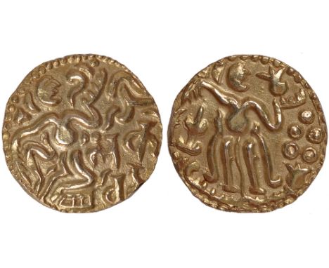 Foreign Coins and Medals, Sri Lanka (Ceylon), anonymous, gold kahavanu, 10th-11th centuries, type IIIc, king seated r., The f