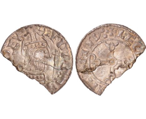 British Coins, Edward the Confessor, penny, pointed helmet type (1053-1056), Northampton, Leofric, helmeted bust r. holding s