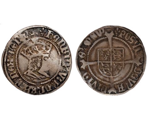 British Coins, Henry VII (1485-1509), halfgroat, profile issue, London, mm. lis, crowned bust right, rev. long cross fourchée