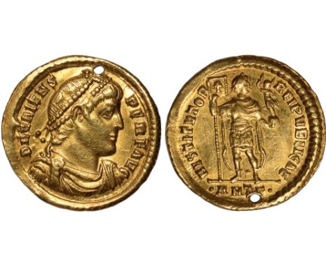 Ancient Coins, Valens (364-378), solidus, Antioch, Officina 3 (366-367), DN VALENS PER F AVG, pearl-diademed, draped and cuir