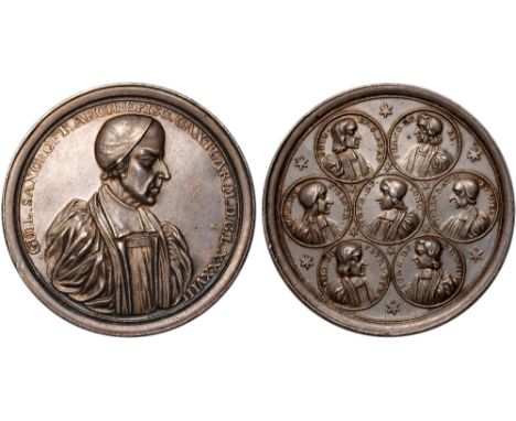 British Commemorative Medals, Archbishop William Sancroft (1617-1693) and the Seven Bishops, struck silver medal, 1688, the u