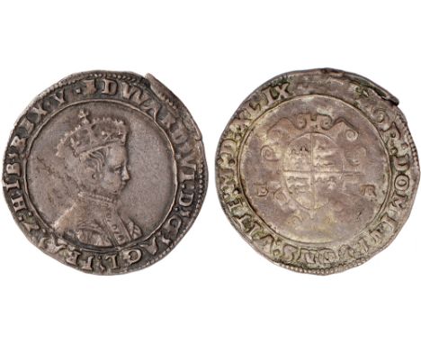 British Coins, Edward VI, second period, shilling, 1549, Southwark, mm. Y, crowned bust r., rev. garnished, oval shield of ar