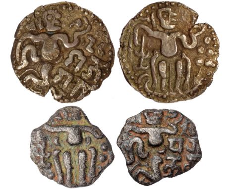 Foreign Coins and Medals, Sri Lanka (Ceylon), Vijaya Bahu I (1055-1110), base gold kahavanu, king seated r., name below arm, 