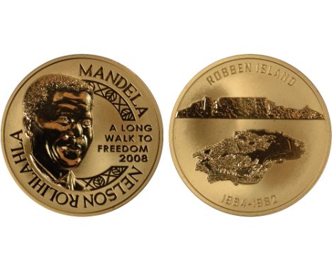 Foreign Coins and Medals, South Africa/Norway, Imprisonment of Nelson Mandela on Robben Island, 1964-1982, gold medal, 2010, 