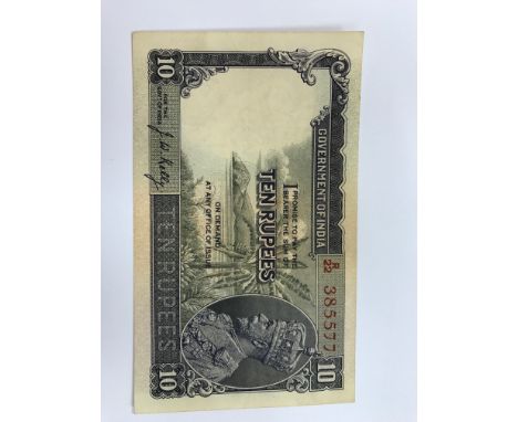 Banknotes, India, Government, 10 rupees, 1928-35, R/22 385577, Kelly signature (Razack-Jhunjhwalla 3.8.1B; Pick 16b), usual t