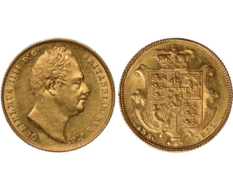 G British Coins, William IV, sovereign, 1831, bare head r., rev. crowned shield of arms (S.3829), almost extremely fine, reve