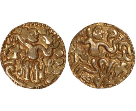 Foreign Coins and Medals, Sri Lanka (Ceylon), anonymous, gold kahavanu, 10th-11th centuries, type IIIc, king seated r., The f