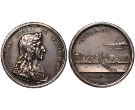 British Commemorative Medals, Anthony Ashley Cooper, Earl of Shaftesbury, Released from the Tower, silver medal, 1681, by Geo