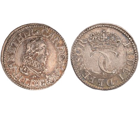 British Coins, Charles I, pattern halfgroat, by Briot, bare-headed bust r., rev. crowned interlocking Cs, B below, wt. 1.49gm