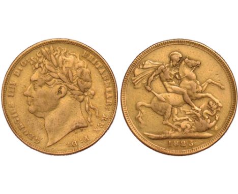 G British Coins, George IV, sovereign, 1823, laur. head l., rev. St. George and the dragon (S.3800), some light surface marks