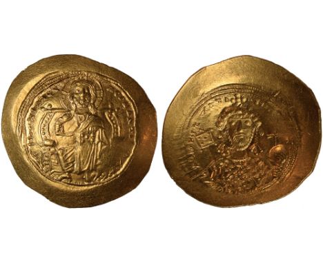 Ancient Coins, Constantine IX Monomachus (1042-1055), histamenon nomisma, Constantinople (1046-1049), +IhS XIS RЄX RЄGNANTIhM