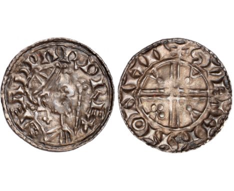 British Coins, Edward the Confessor, penny, pyramids type (1065-1066), Northampton, Swetman, crowned bust r. with sceptre, re