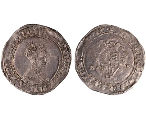 British Coins, Edward VI, second period, shilling, 1549, Southwark, mm. Y, crowned bust r., rev. garnished, oval shield of ar