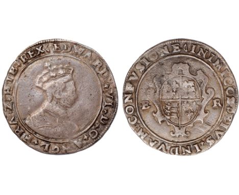 British Coins, Edward VI, second period (1549-1550), shilling, Durham House, undated, mm. bow, crowned bust r., rev. garnishe