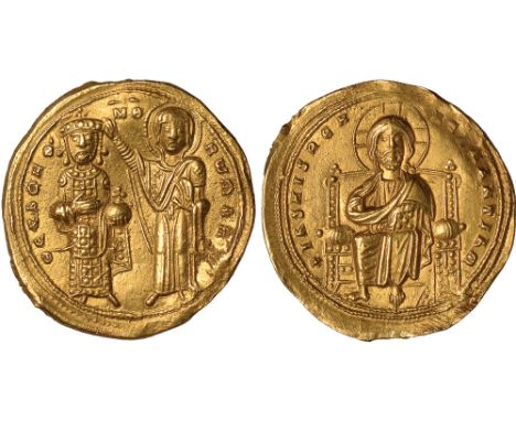 Ancient Coins, Romanus III Argyrus (1028-1034), histamenon nomisma, Constantinople, +IhS XIS RЄX RЄςhANTIhM, Christ enthroned
