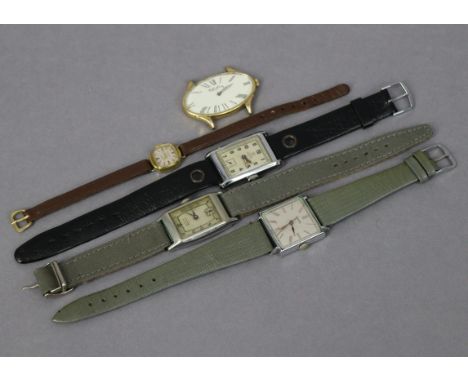 A Roy King oval gent’s wristwatch in gilded sterling silver case (lacking strap); together with a Roamer ladies’ wristwatch; 