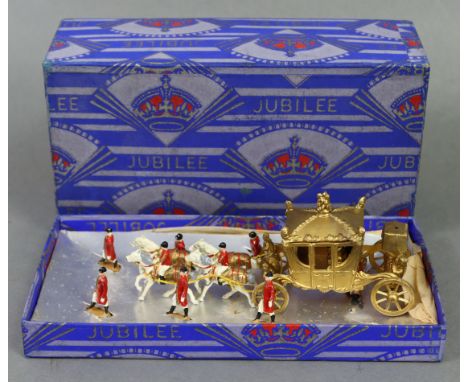 A Johillco painted lead “model of the 1935 Jubilee coronation coach set”, boxed.
