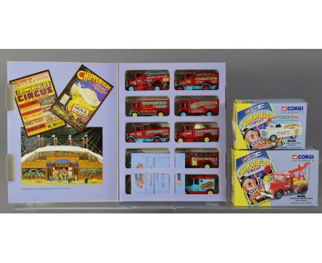 Two Corgi Classics Chipperfield Circus scale models “Advance Booking Vehicle”, (No. 97886), &amp; “Scammell Highwayman with C